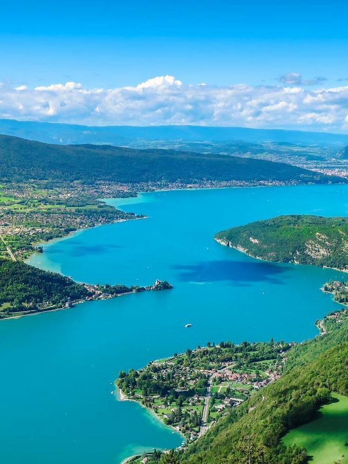 scenic view of lake annecy in france